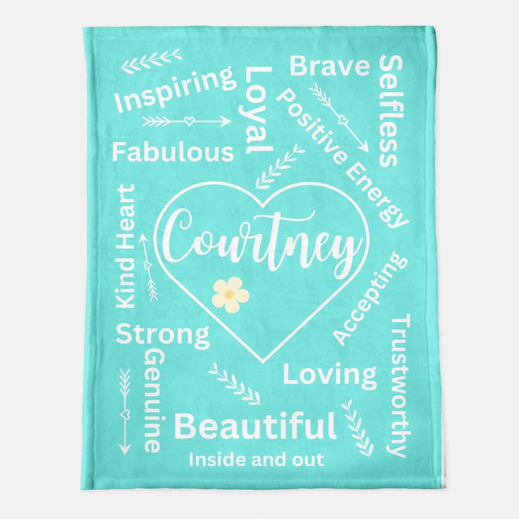 blue personalized blanket for christmas