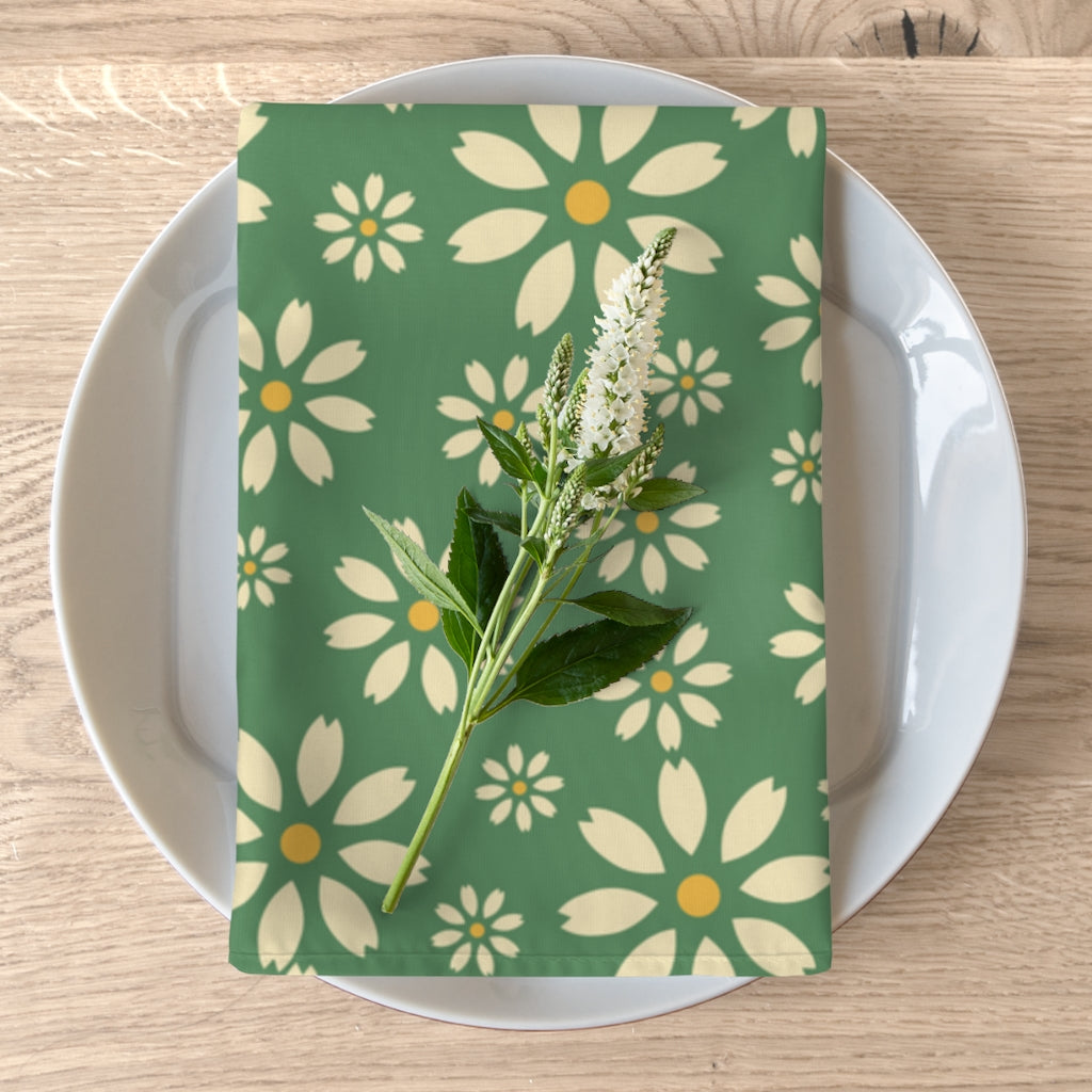 Floral Dinner Napkins / Daisy Cloth Napkins