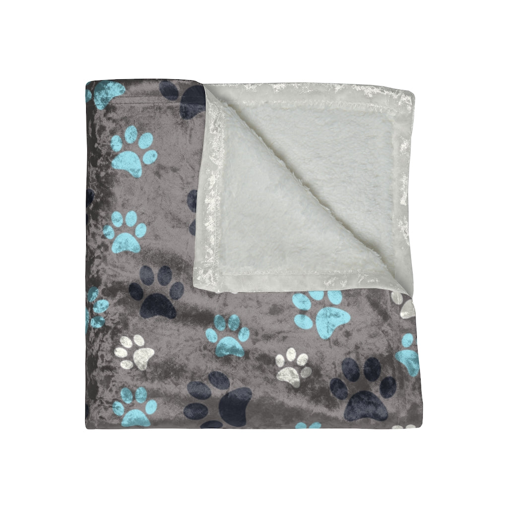 Dog Print Blanket / Crushed Velvet Blanket