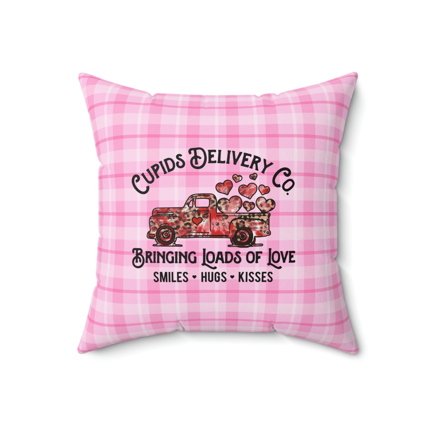Valentine's Day Pillow / Valentine's Day Decor / Pink Plaid Decor / Valentine's Day Cushion