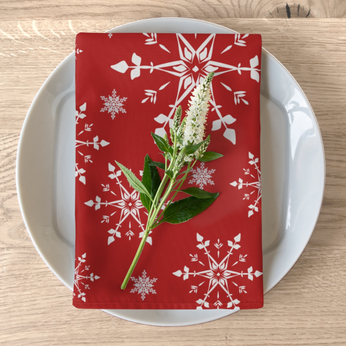 Christmas Napkins / Snowflake Napkins / Set of 4 Cloth Napkins