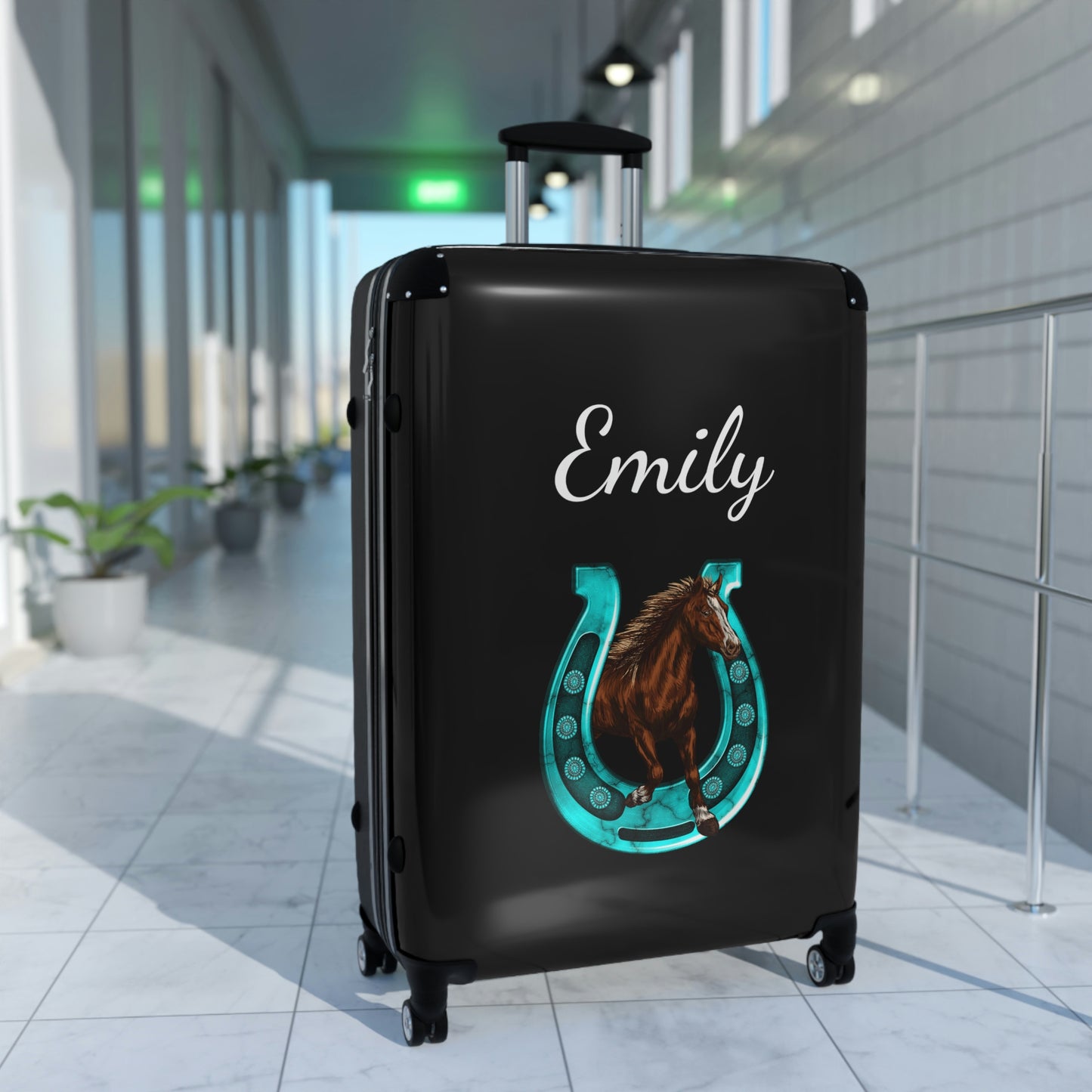Personalized Name Suitcase / Women's Horse Print Luggage