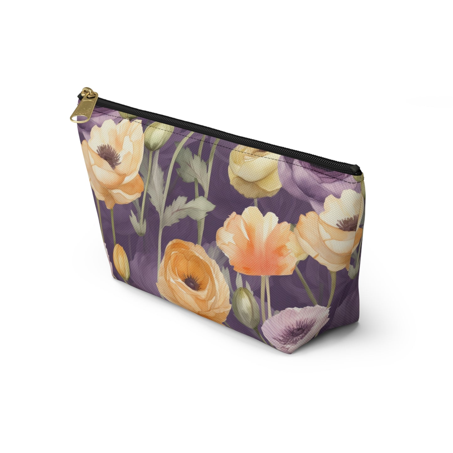 Floral Makeup Bag / Purple Cosmetic Bag