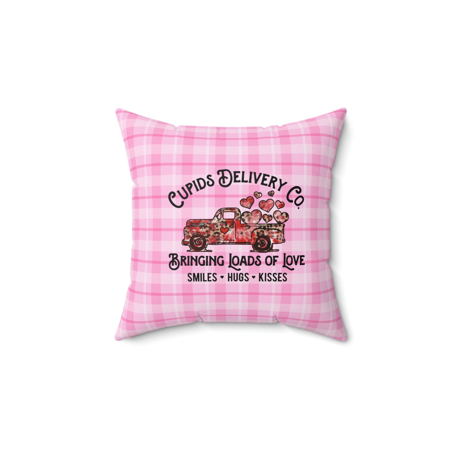 Valentine's Day Pillow / Valentine's Day Decor / Pink Plaid Decor / Valentine's Day Cushion