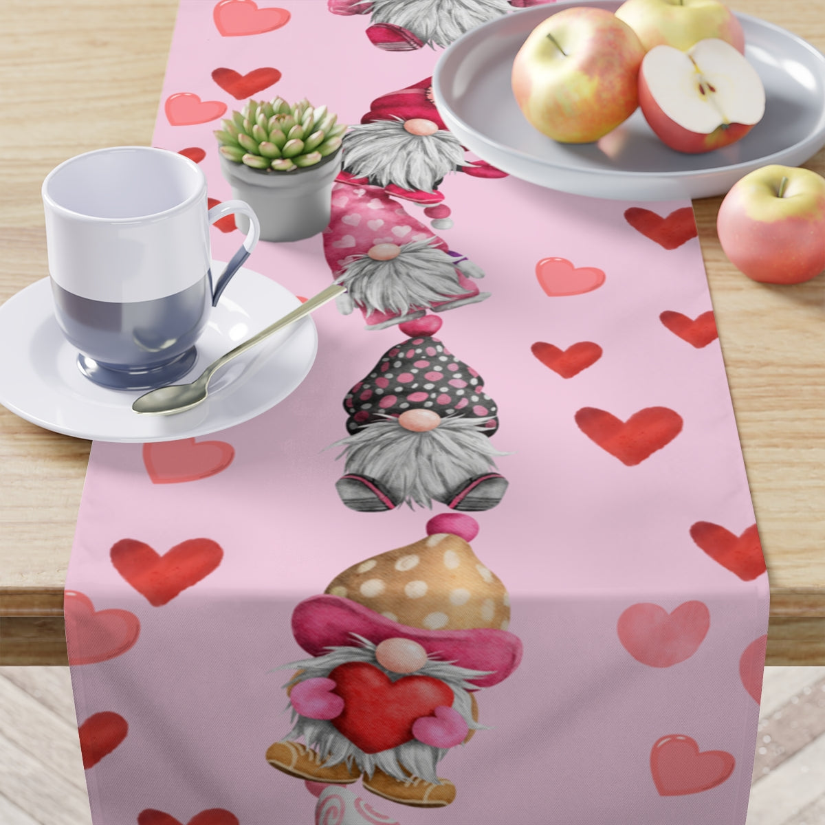 Valentines Table Runner / Gnome Table Runner / Valentines Decor / Valentines Gnome Table Decor