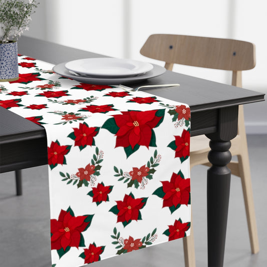 christmas poinsettia table runner