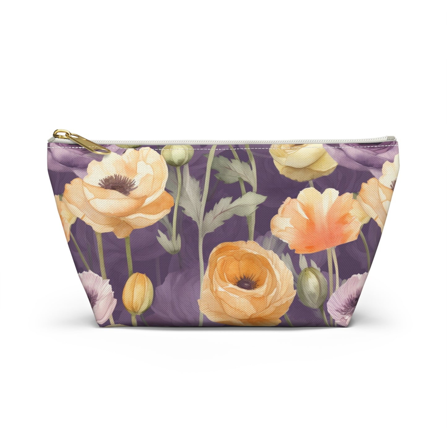 Floral Makeup Bag / Purple Cosmetic Bag