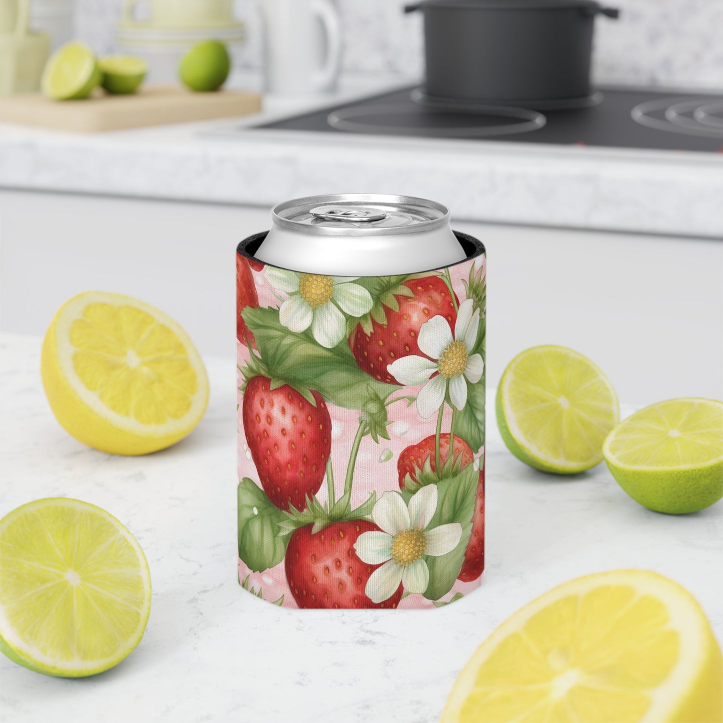 Summer Can Cooler / Red Strawberry Can Koozie