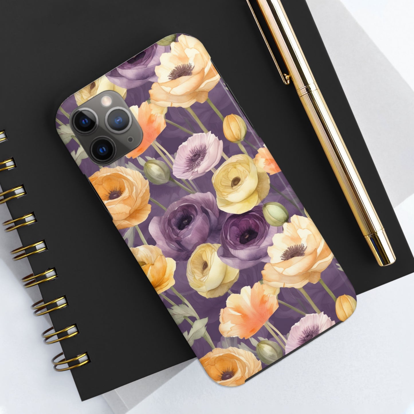 Purple Floral Iphone Case / Girl's Flower Iphone Case