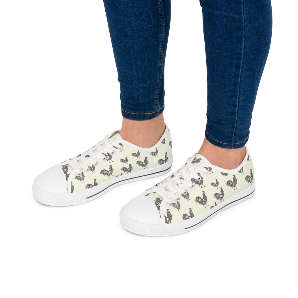 Rooster Print Shoes / Farmhouse Shoes / Women's Sneakers