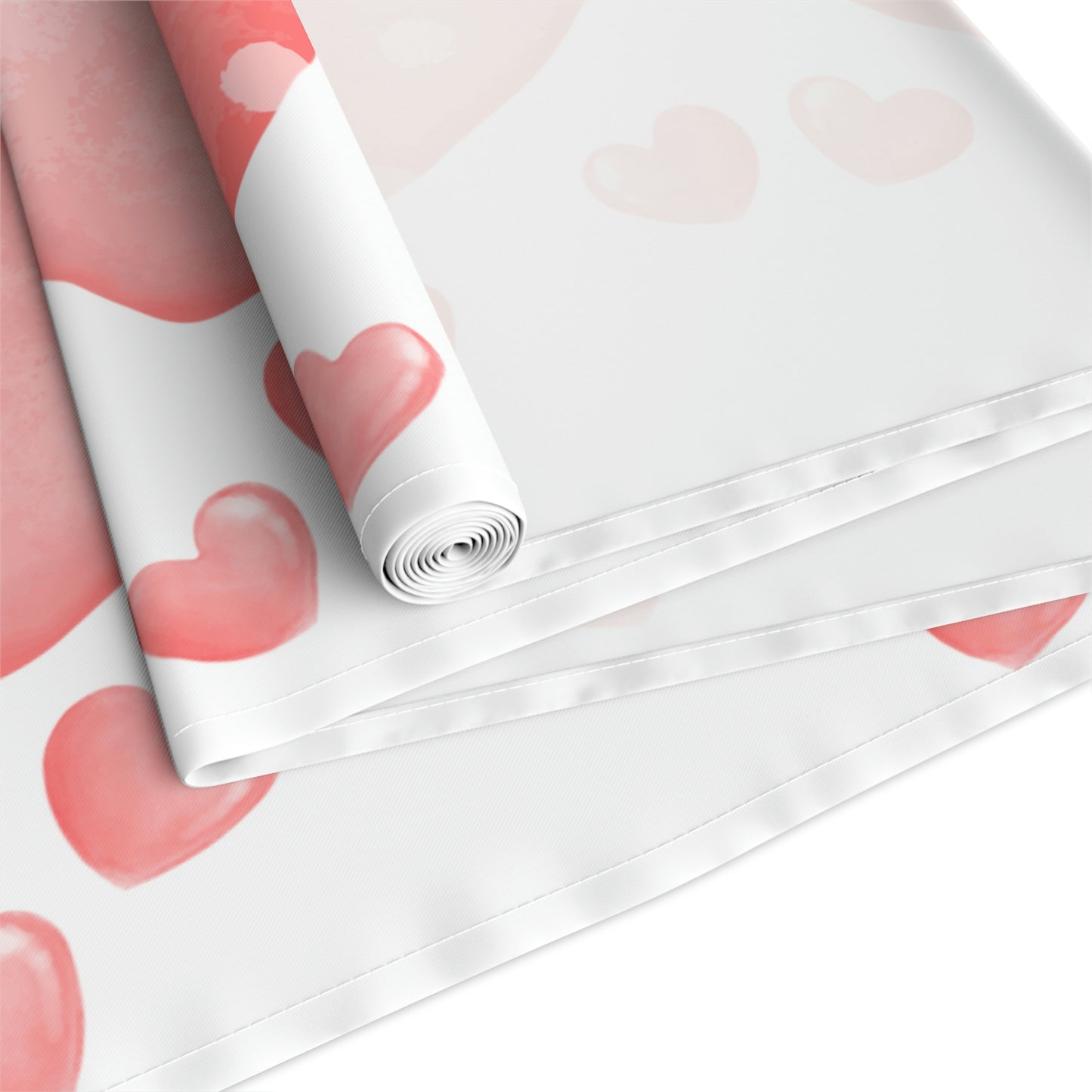 Pink Heart Valentines Day Table Runner