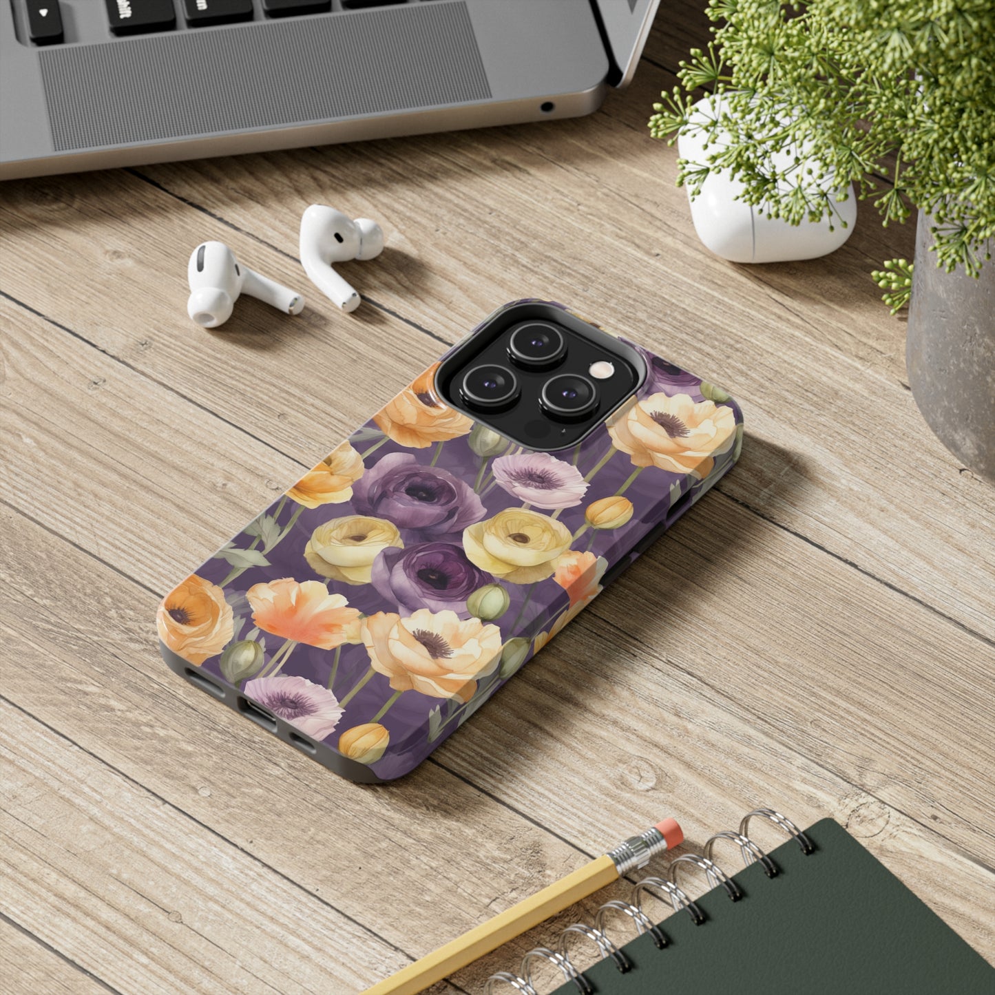 Purple Floral Iphone Case / Girl's Flower Iphone Case