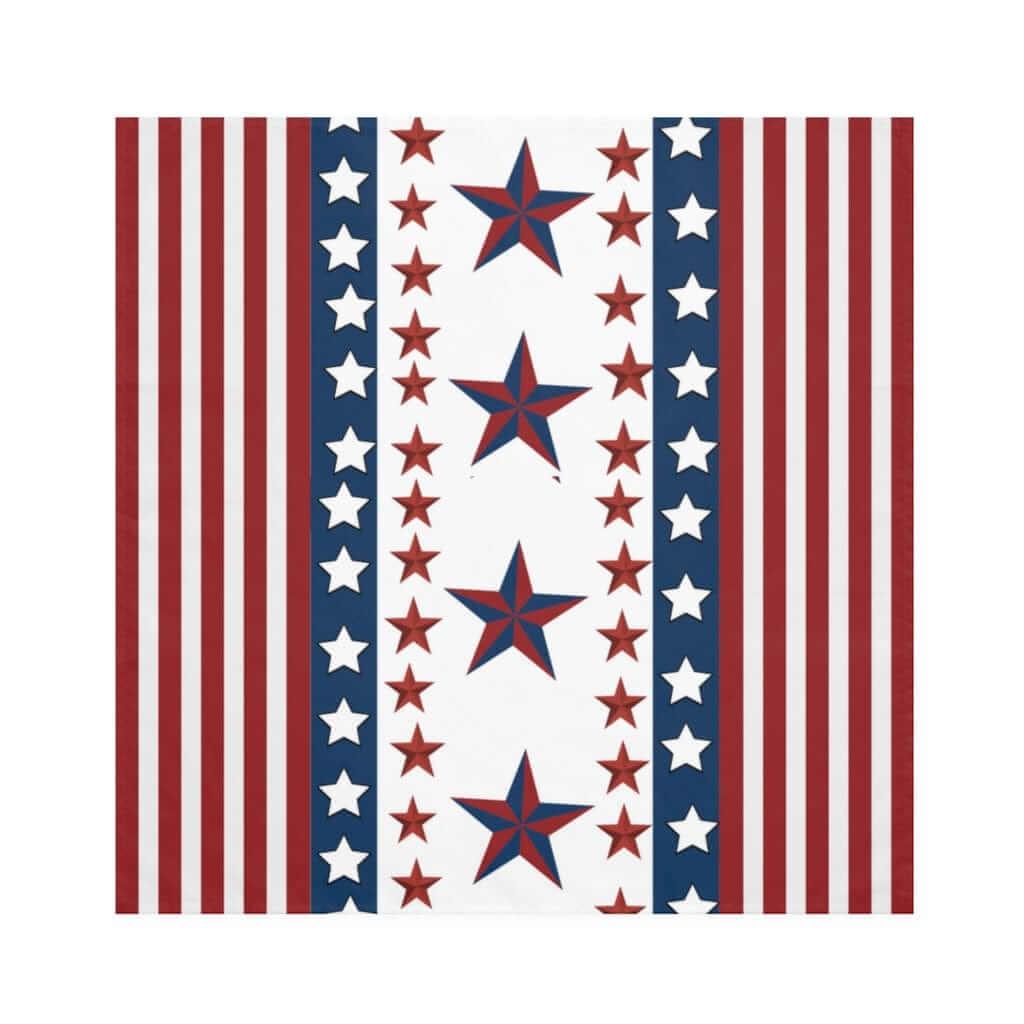 patriotic dinner napkins in stars and stripes