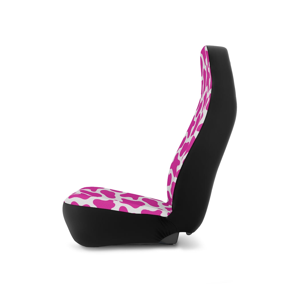 Cow Print Car Seat Covers / Pink Cow Print Seat Covers