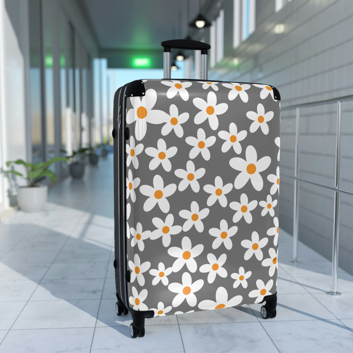 Grey Daisy Suitcase / Women's Luggage