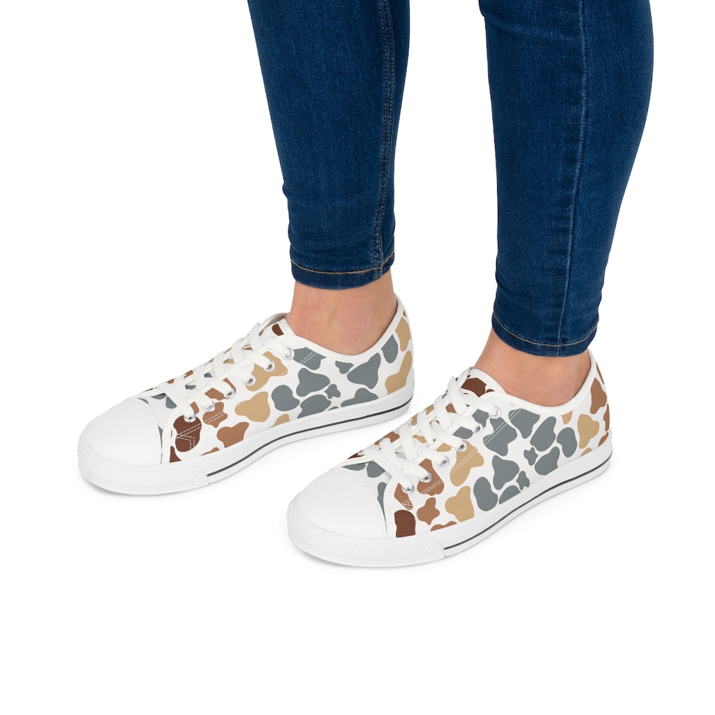 Cow Print Shoes / Women's Low Top Sneakers
