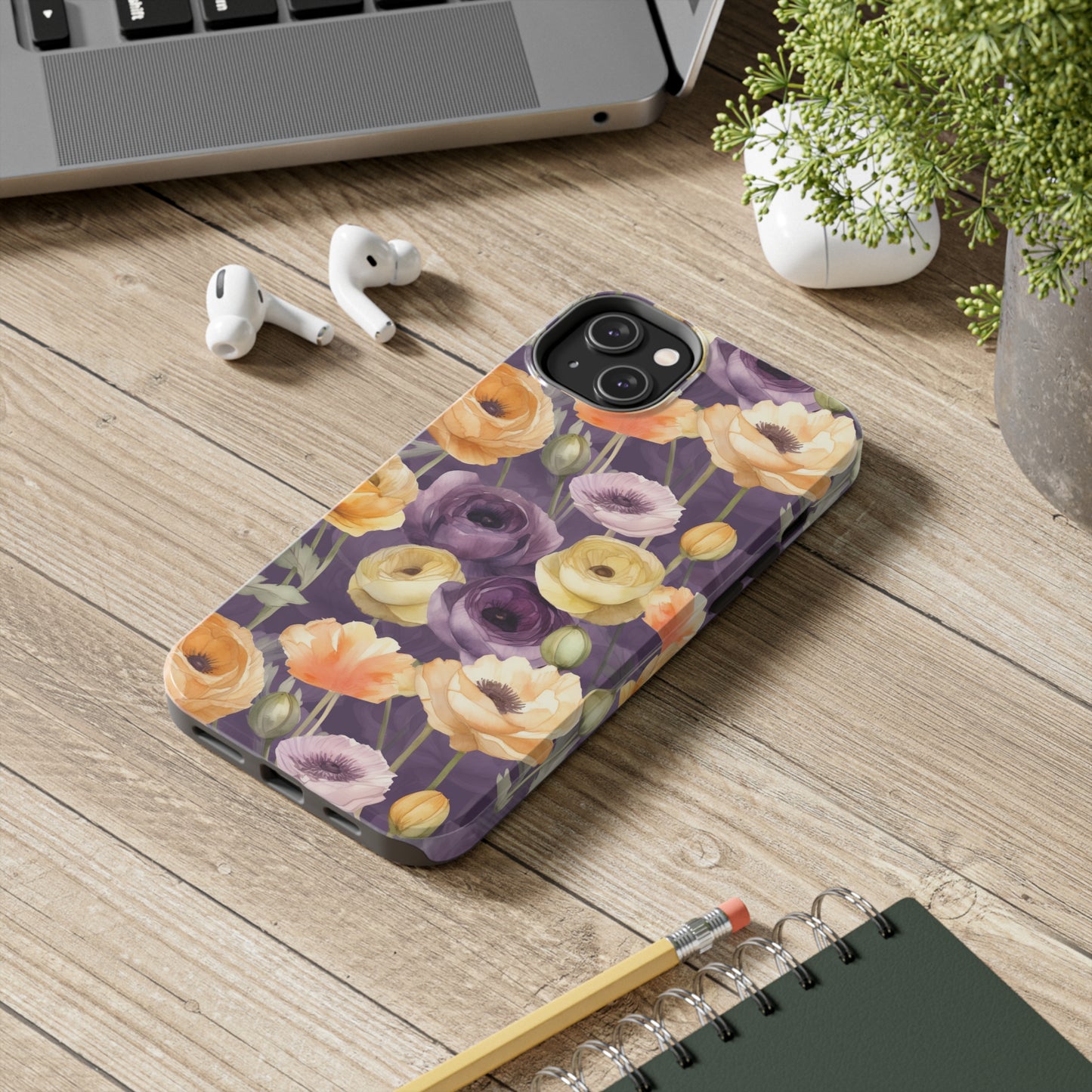 Purple Floral Iphone Case / Girl's Flower Iphone Case