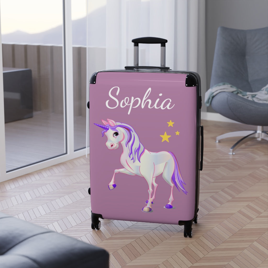 Unicorn Suitcase / Girls Pink Luggage / Personalized Suitcase