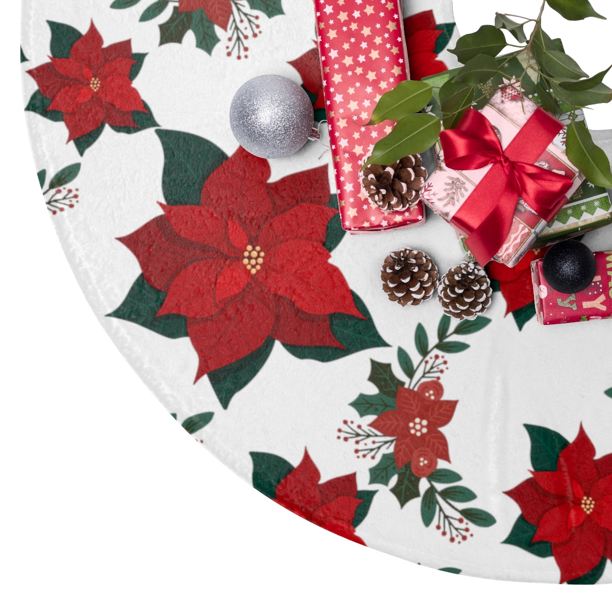 Christmas Tree Skirts / Poinsettia Christmas Decor