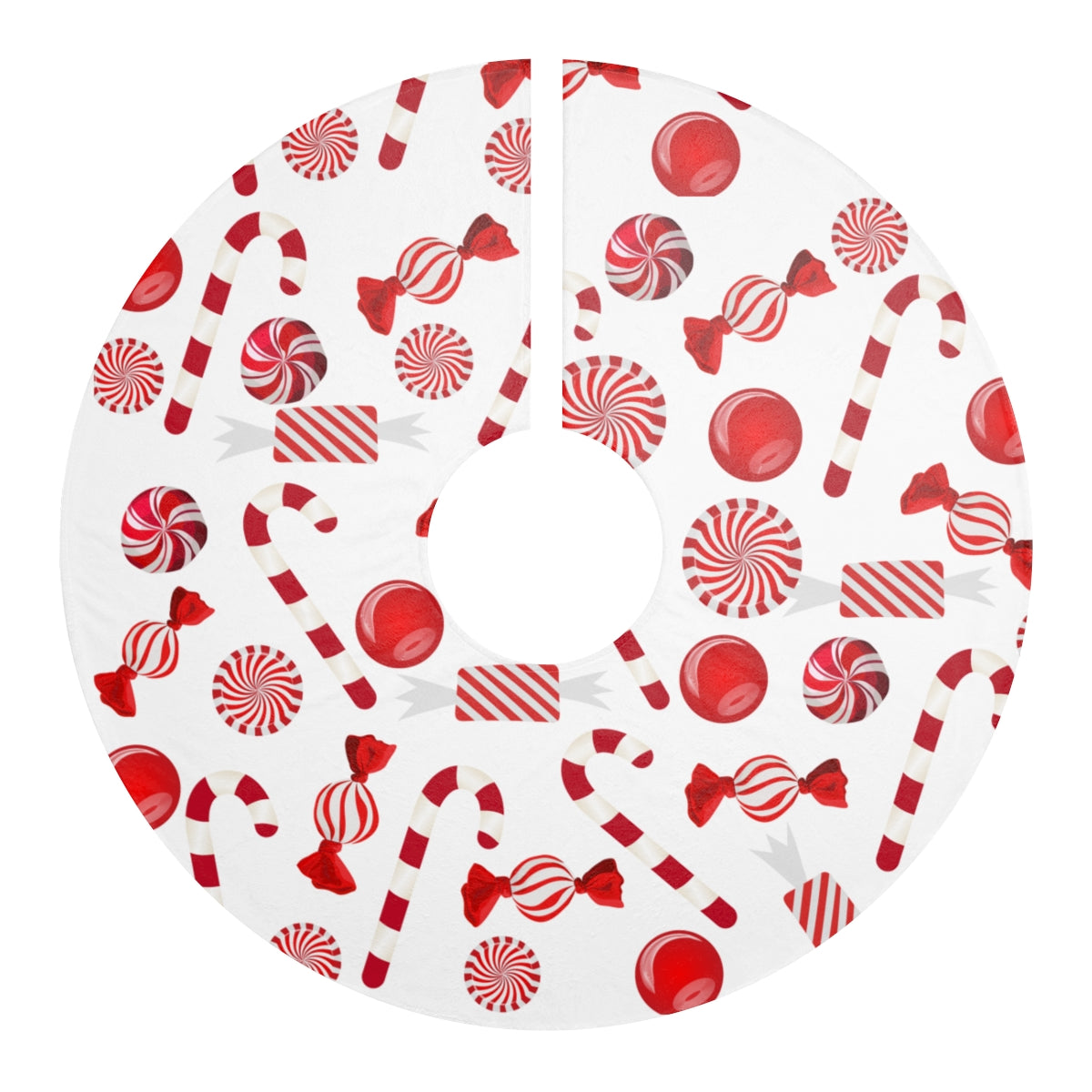 Candy Cane Tree Skirt / 44" Christmas Tree Skirt