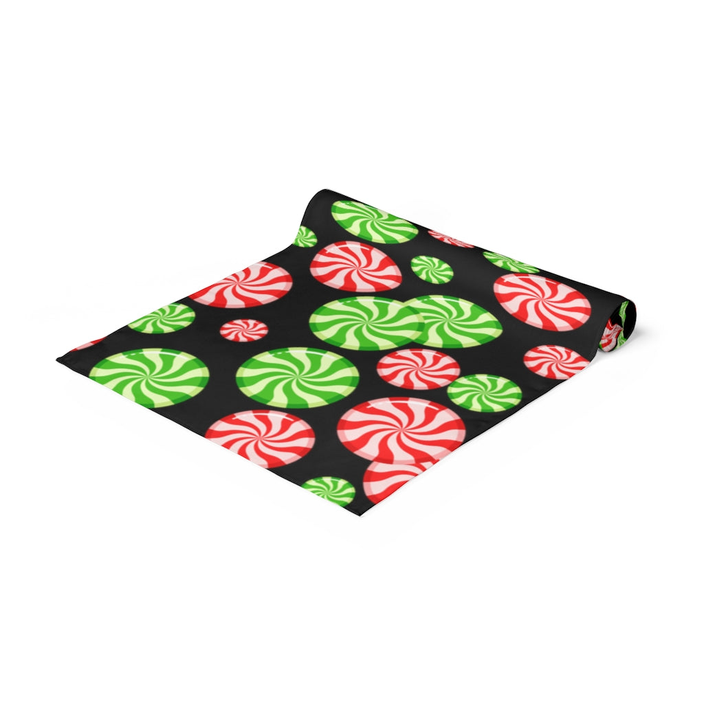 Christmas Table Runner / Black Christmas Candy Table Runner