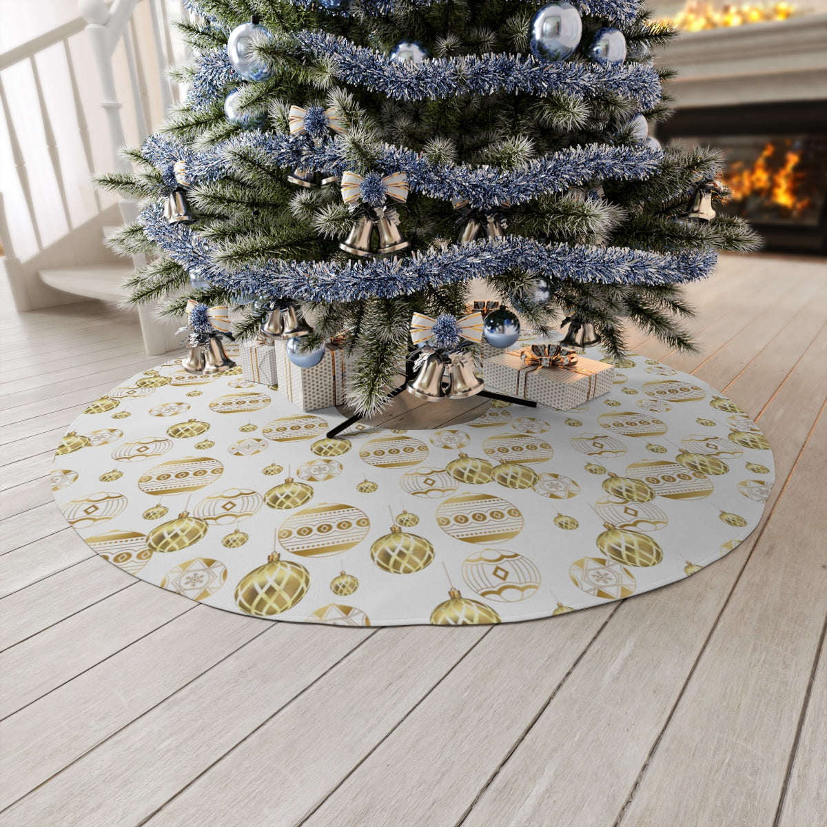 Gold Tree Skirt / Christmas Tree Skirt / Christmas Ornament Decor