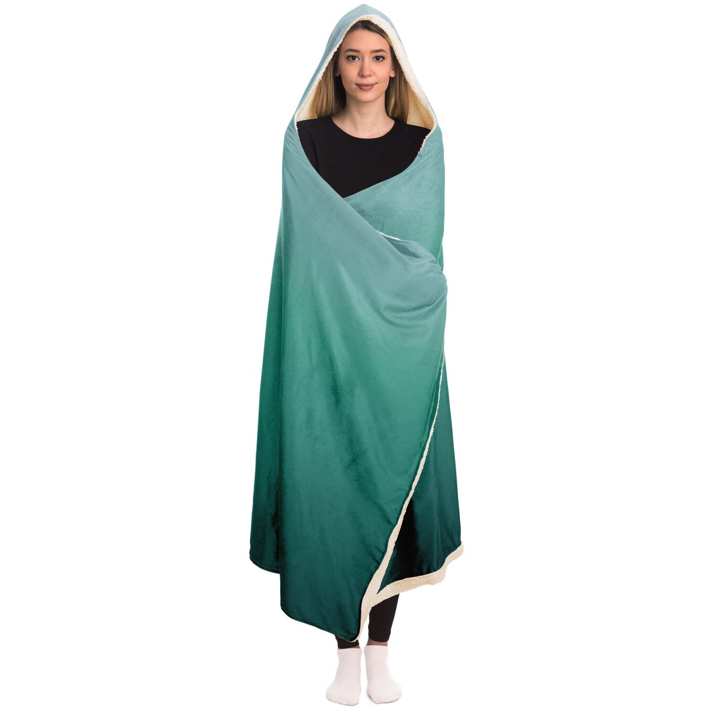 Personalized Hooded Blanket / Green Fade Blanket