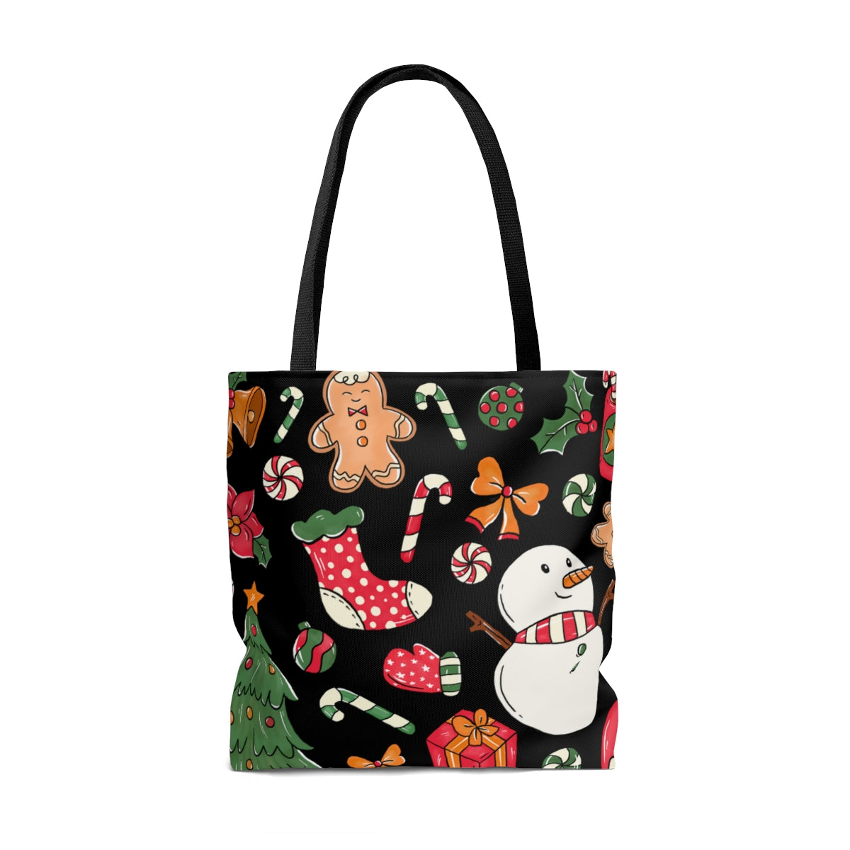 Retro Christmas Tote Bag / Gingerbread Man Tote Bag