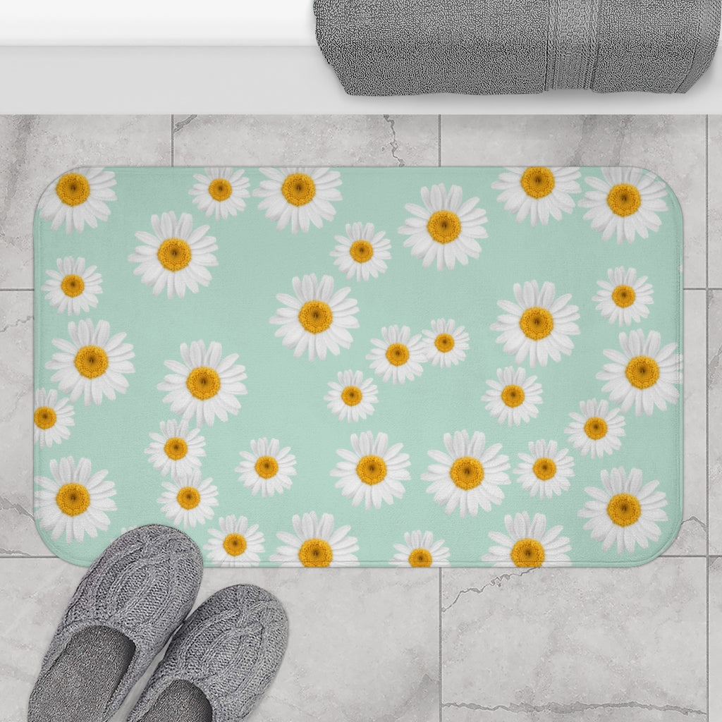 Daisy Bath Mat / Green Bathroom Decor