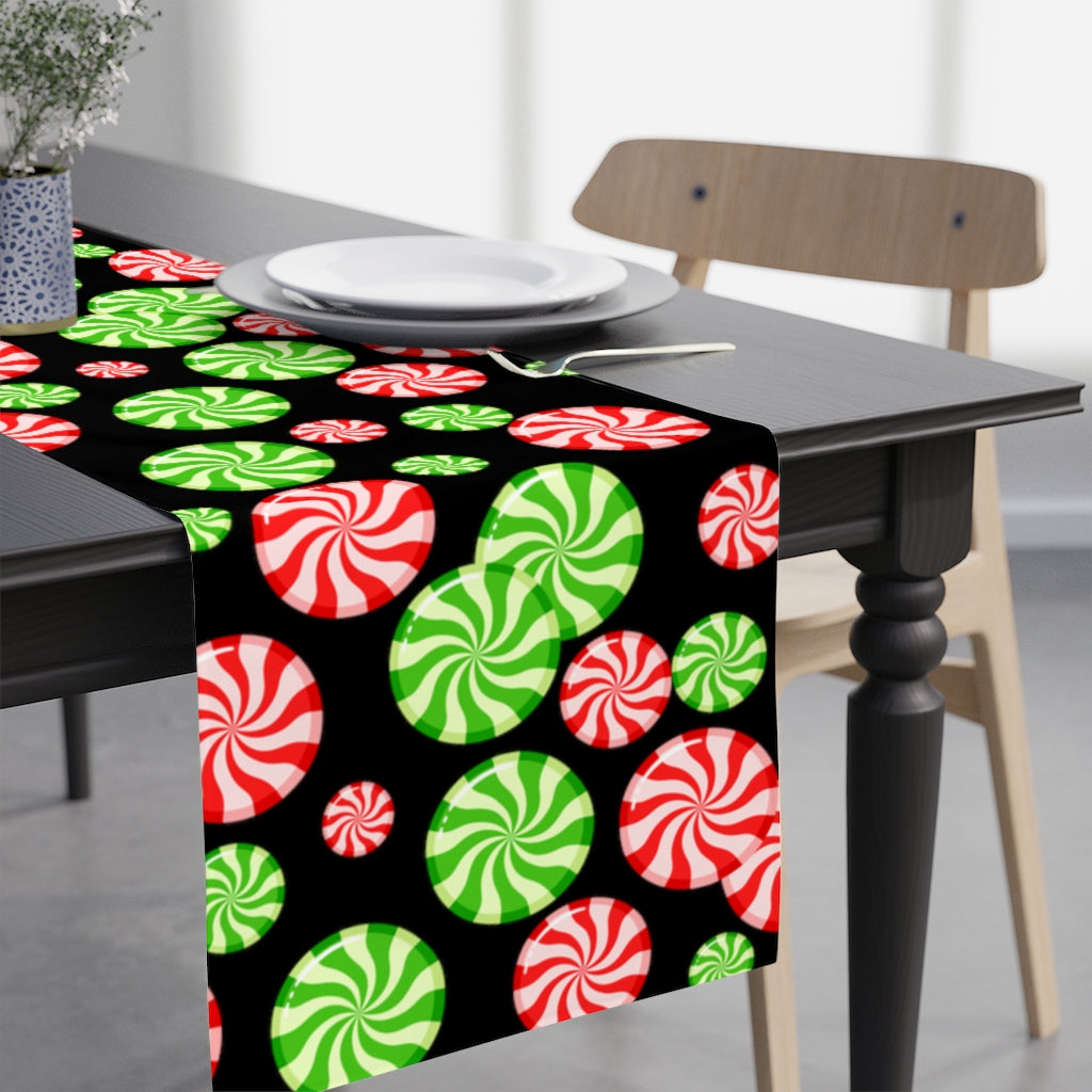 Christmas Table Runner / Black Christmas Candy Table Runner