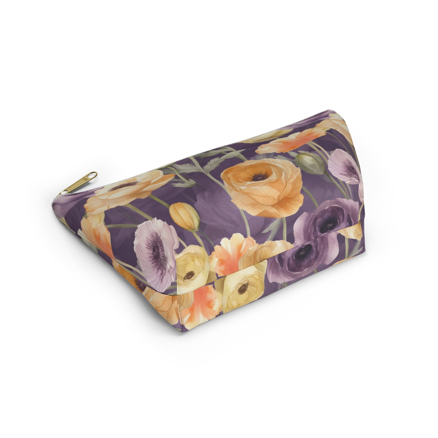 Floral Makeup Bag / Purple Cosmetic Bag