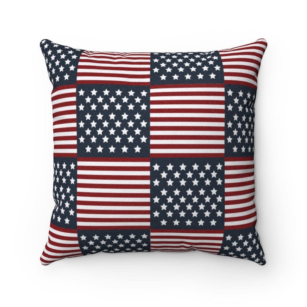 independence day pillow with american flag pattern with stars and stripes