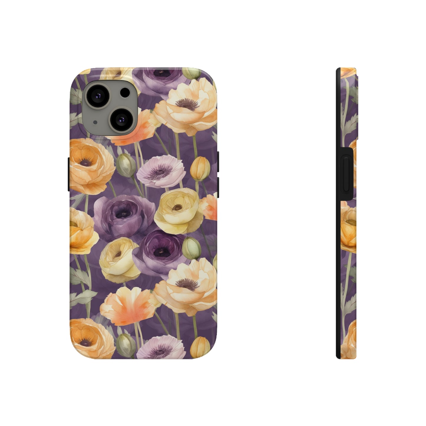 Purple Floral Iphone Case / Girl's Flower Iphone Case