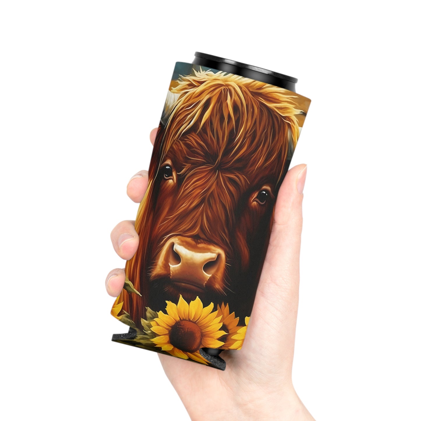 Highland Cow Can Cooler