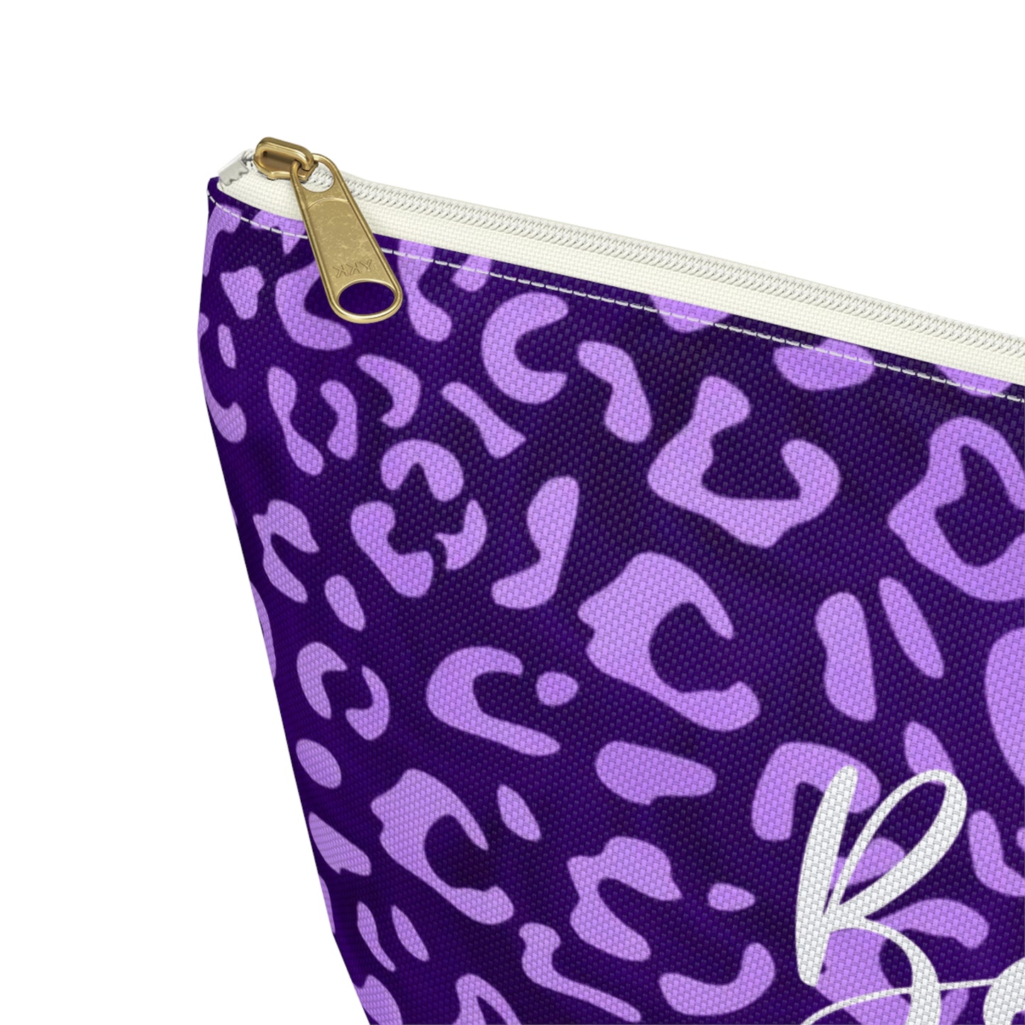 Leopard Print Makeup Bag / Personalized Purple Cosmetic Bag