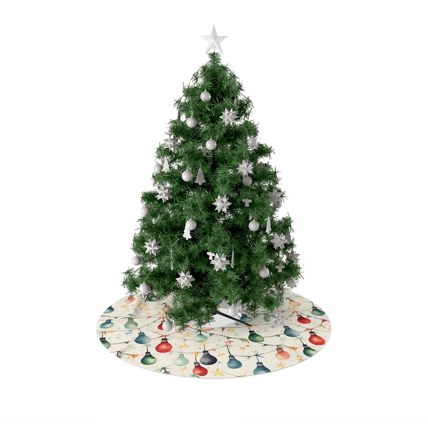 Retro Christmas Lights Tree Skirt