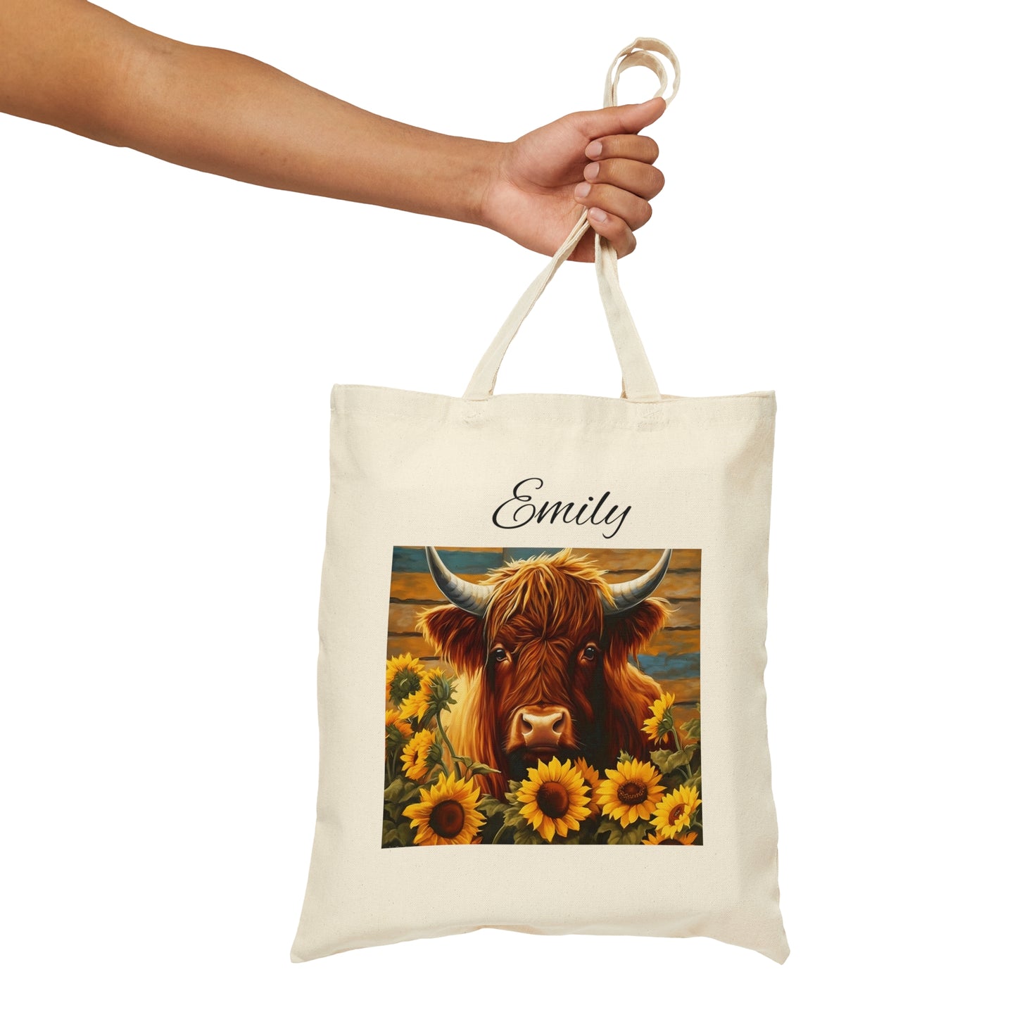 Personalized Highland Cow Tote Bag