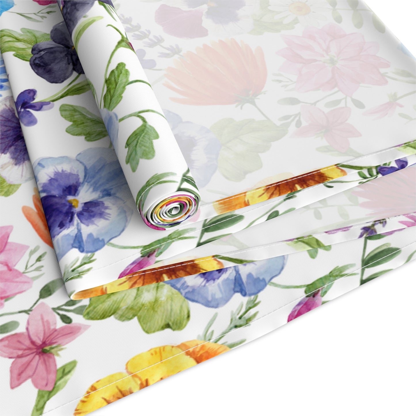 Floral Table Runner / Pansy Table Decor