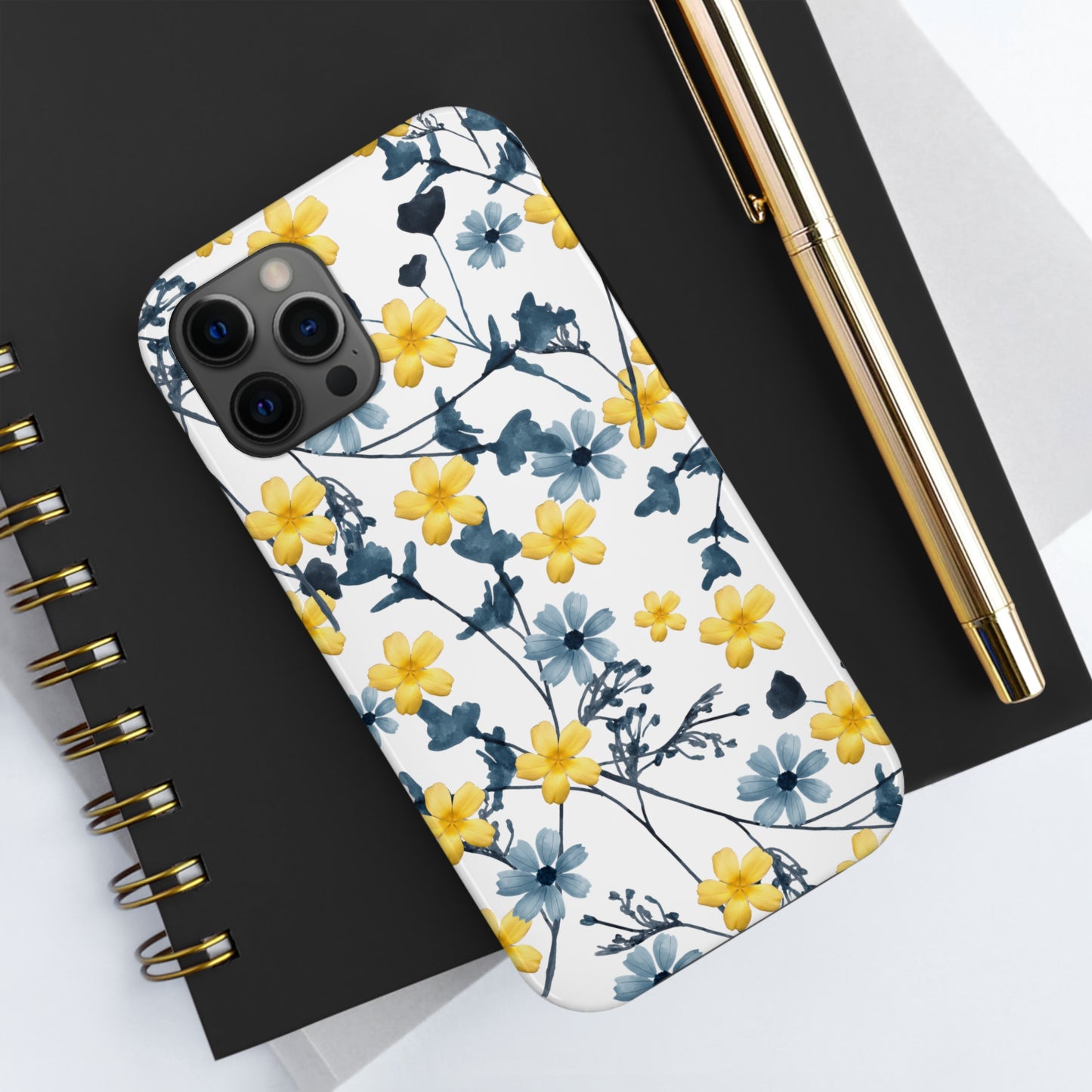 Yelllow Flower Iphone Case / Blue Iphone Case