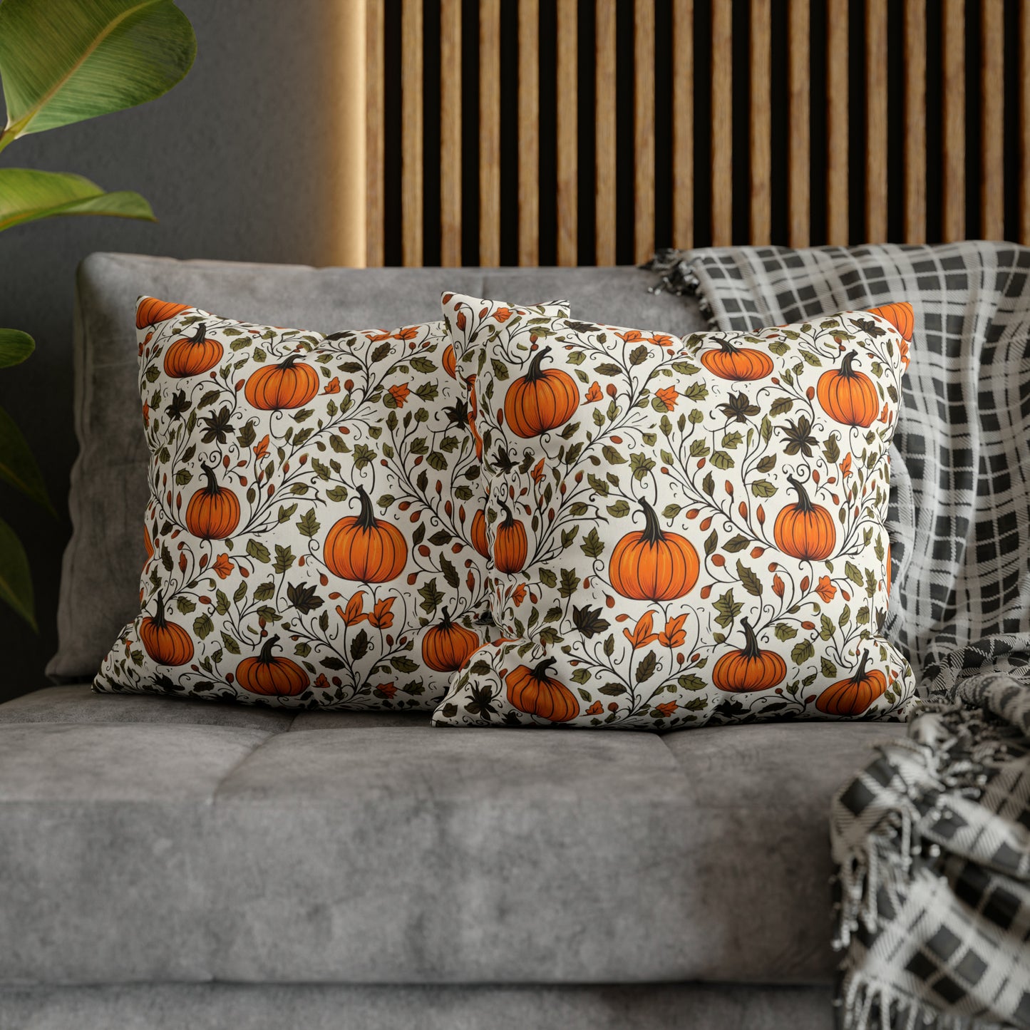 Fall Orange Pumpkin Pillow Case