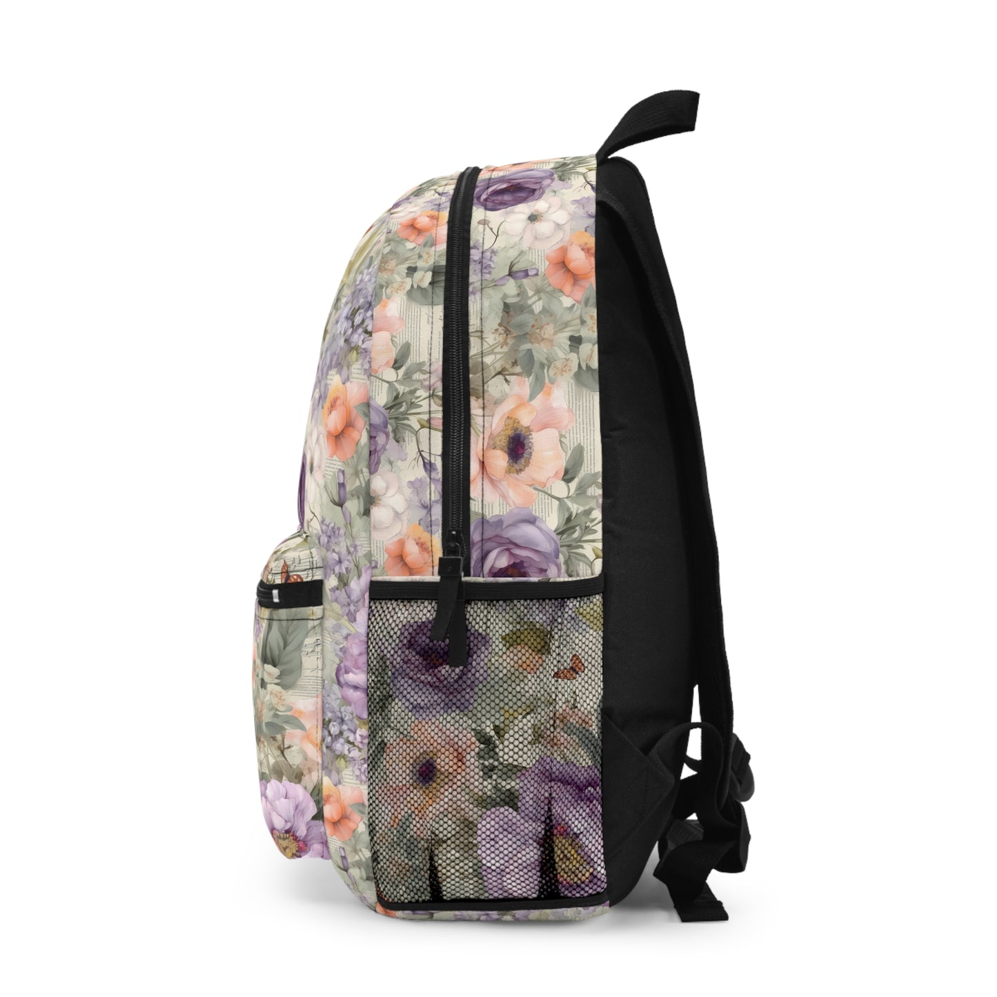 Vintage Floral Backpack / Purple Rose Backpack
