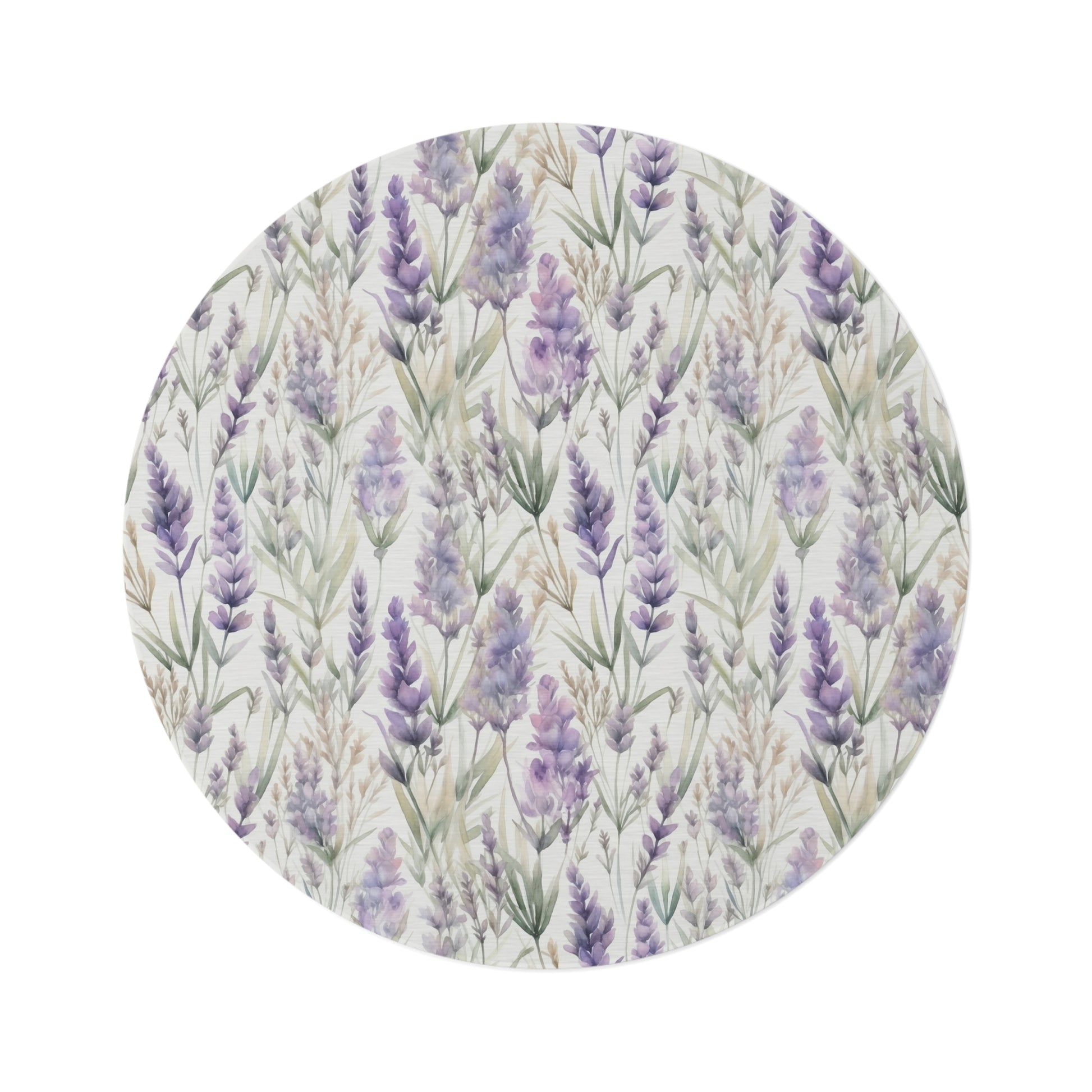 purple watercolor lavender round rug