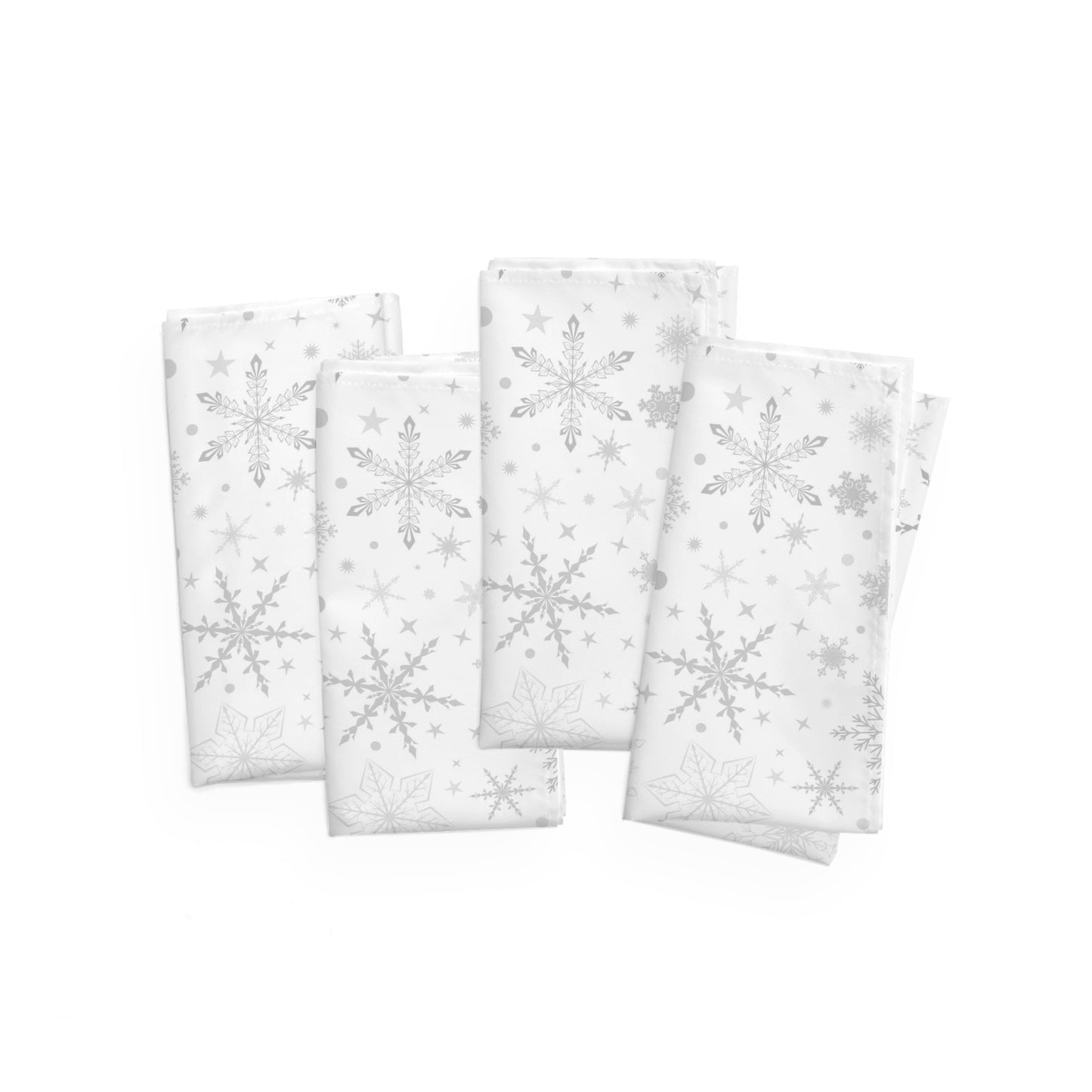 Christmas Silver Snowflake Napkins / Set of 4