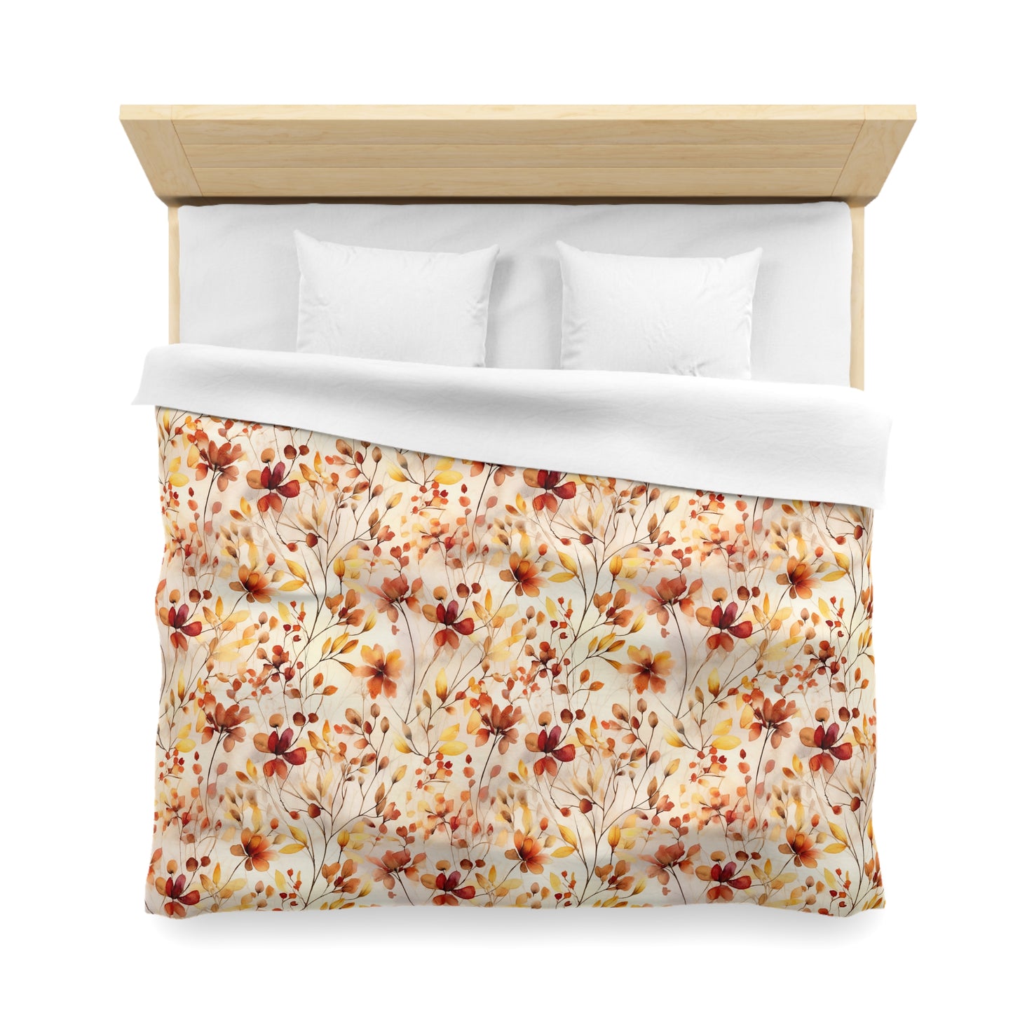 fall yellow, red and orange floral duvet cover in twin, queen and king size