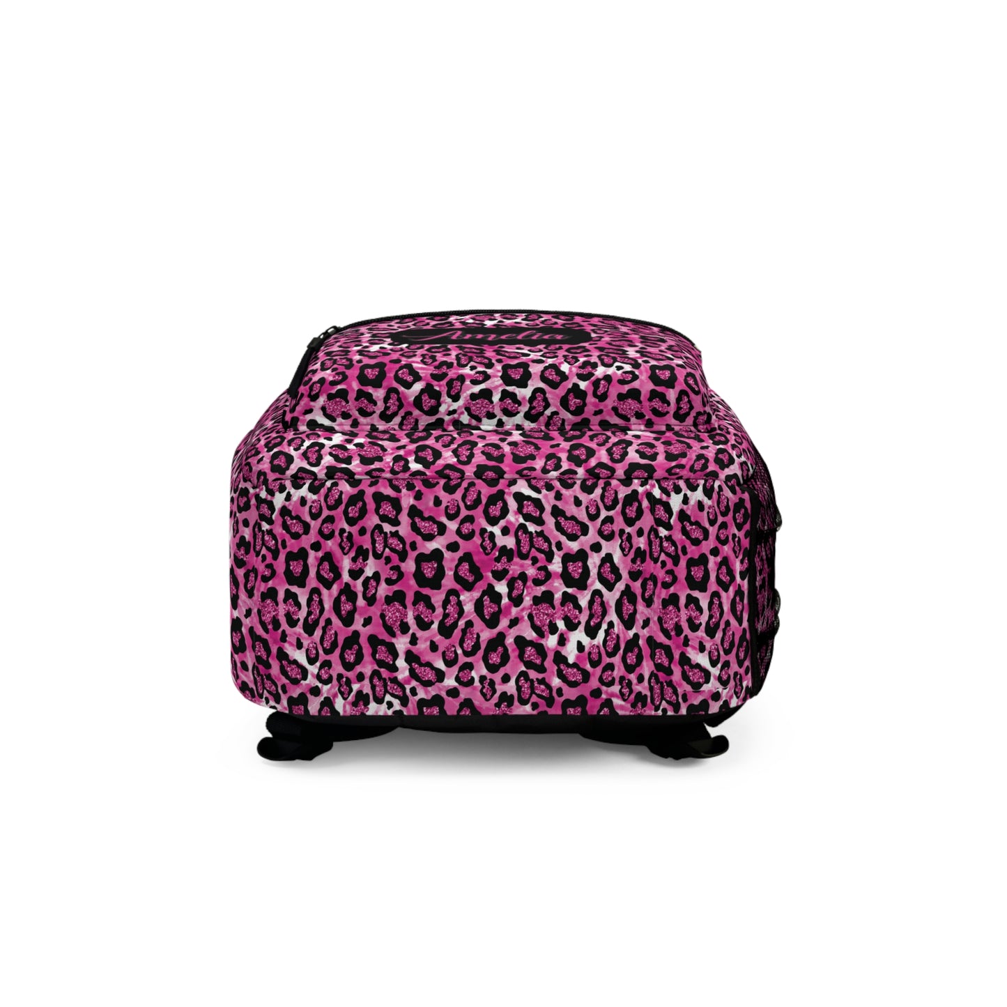 Pink Leopard Print Backpack / Personalized Bookbag