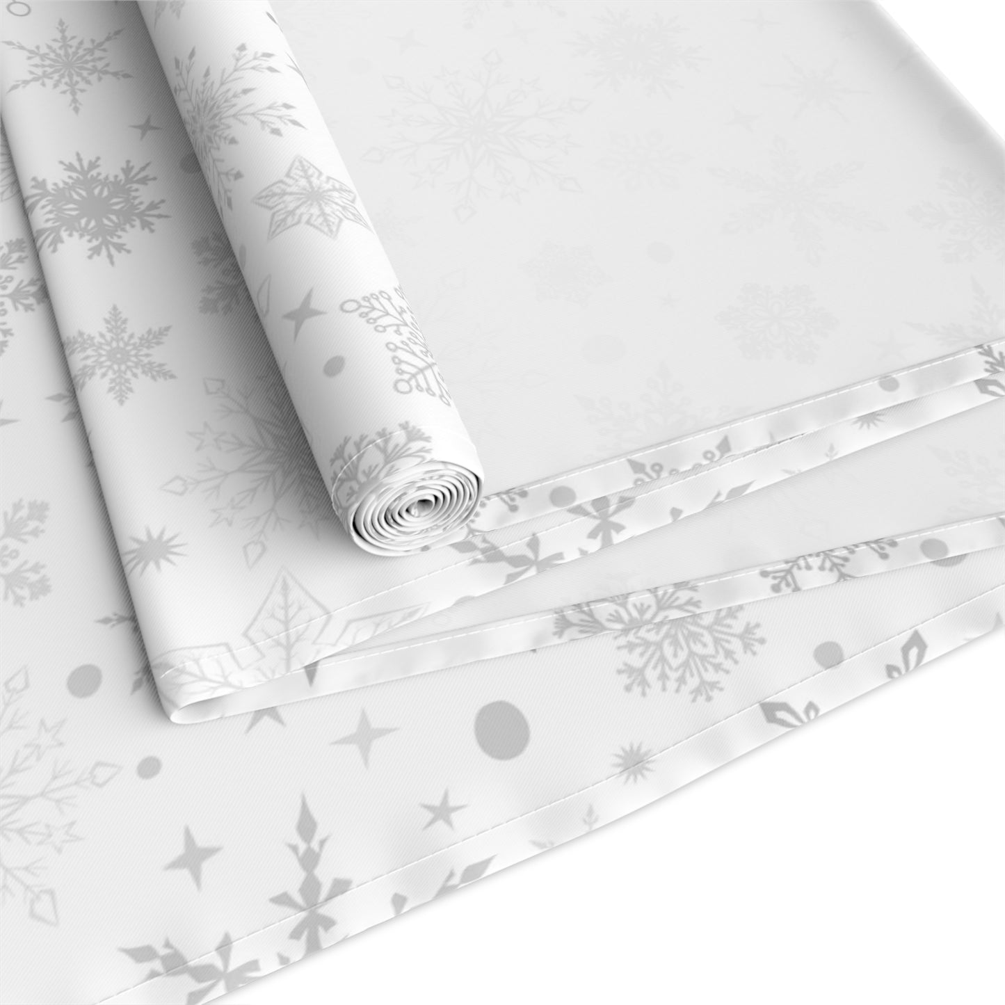 White Christmas Snowflake Table Runner