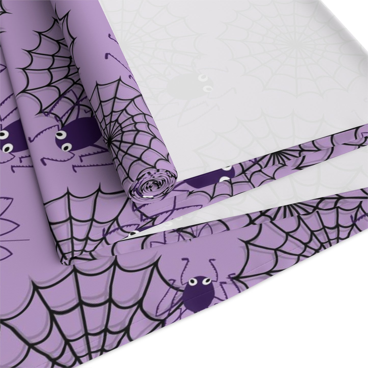 Purple Halloween Spider Web Table Runner