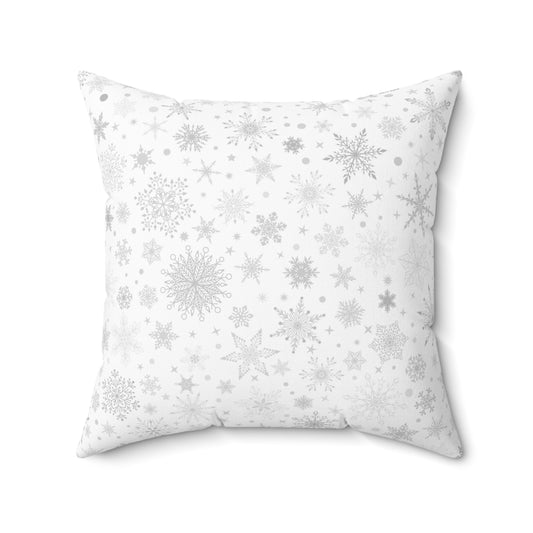 winter or christmas snowflake throw pillow