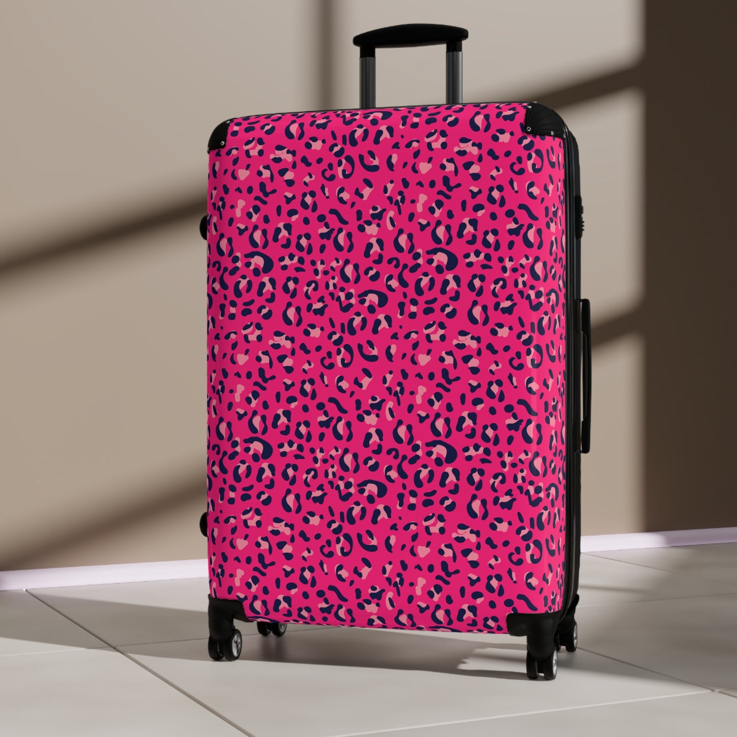Pink Leopard Print Suitcase / Leopard Print Luggage