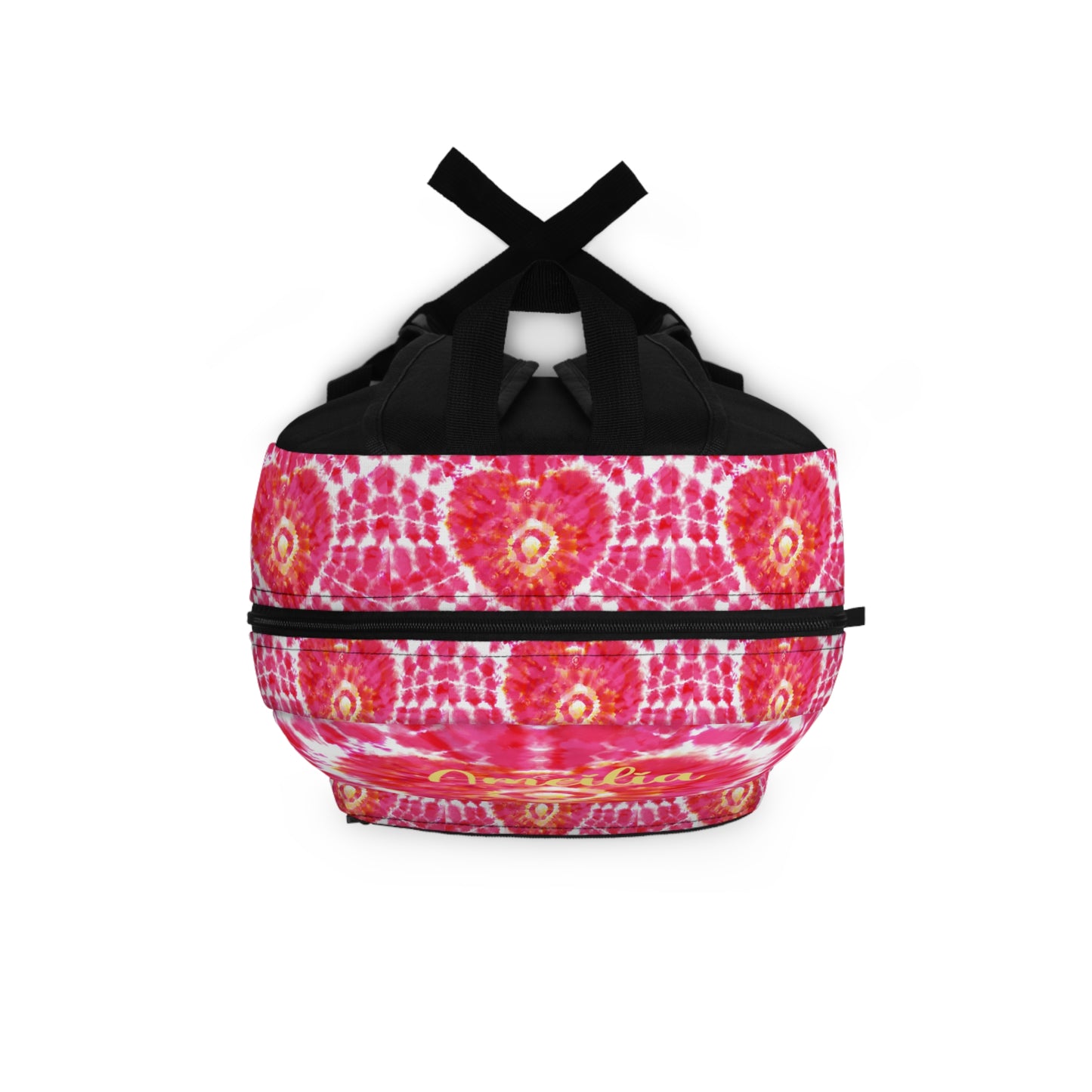 Pink Tie Dye Backpack / Personalized Heart Bookbag